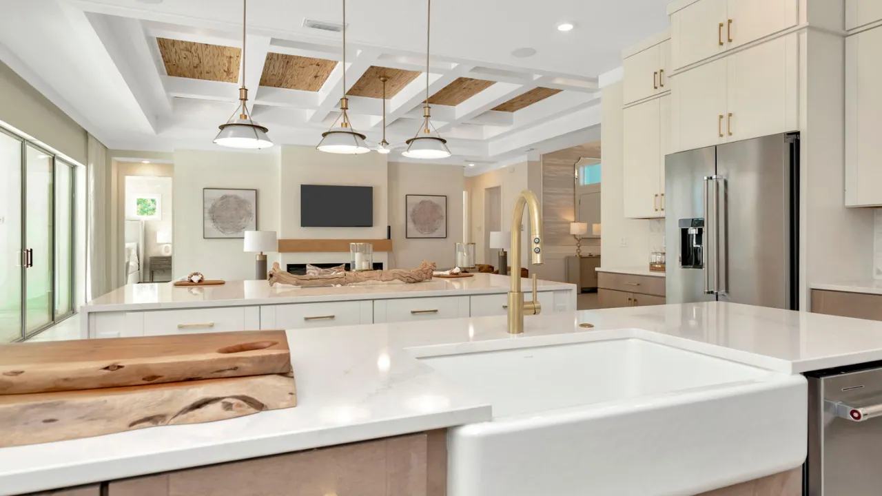 The Kitchen of a DRB Homes Sabal Model at Serengeti in Spring Hill, Florida.