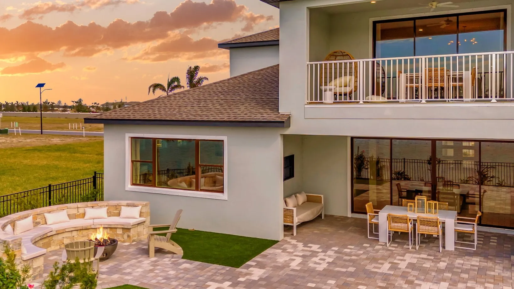The Backyard of a DRB Homes Sabal Model at Biscayne Landing in the Seaire Community.