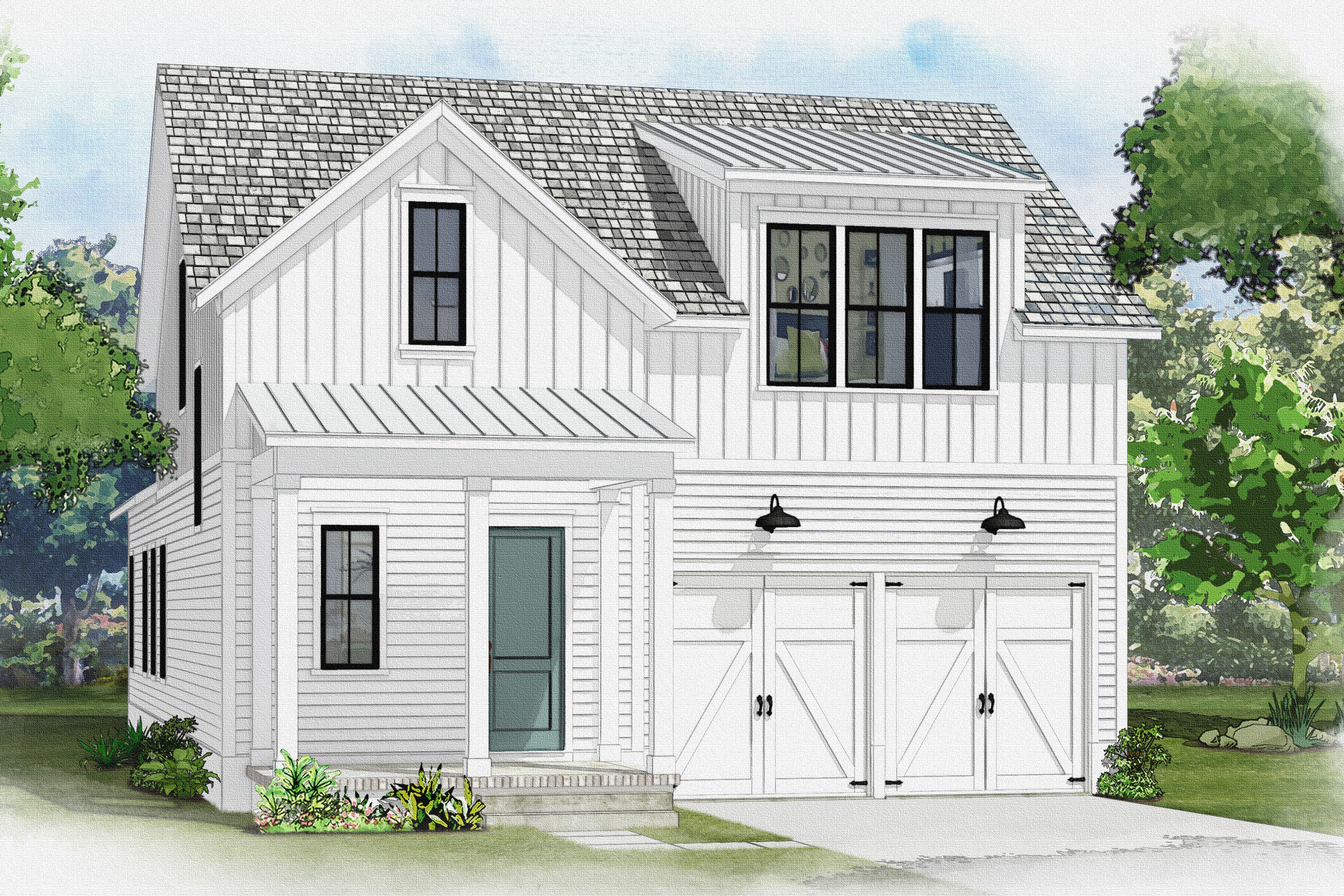 Rendering of Beaufain model home at Nexton